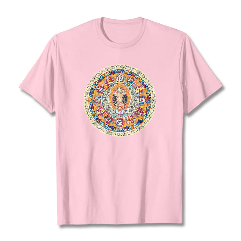 Buddha Stones Dorje Vajra Mandala Buddha Cotton Tee T-shirt - LightPink - 2XL - image 18