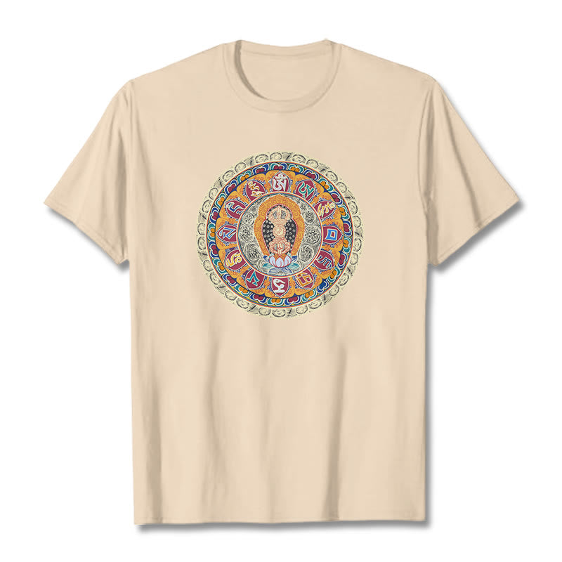 Buddha Stones Dorje Vajra Mandala Buddha Cotton Tee T-shirt - Bisque - 2XL - image 0