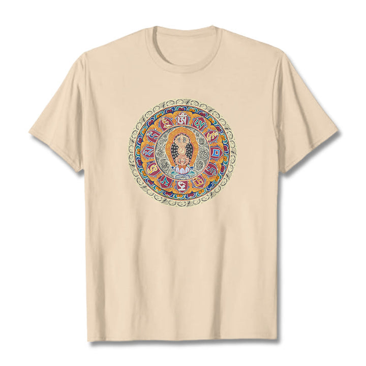 Buddha Stones Dorje Vajra Mandala Buddha Cotton Tee T-shirt - Bisque - 2XL - image 0