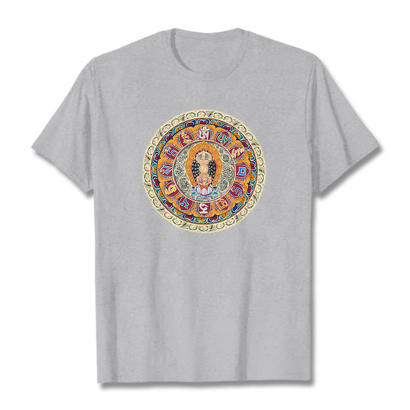 Buddha Stones Dorje Vajra Mandala Buddha Cotton Tee T-shirt - LightGrey - 2XL - image 17