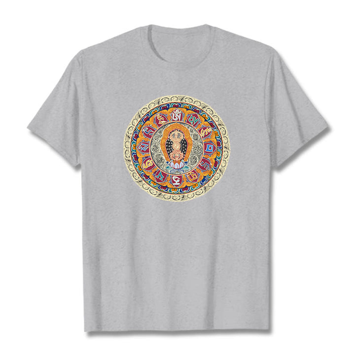 Buddha Stones Dorje Vajra Mandala Buddha Cotton Tee T-shirt - LightGrey - 2XL - image 17