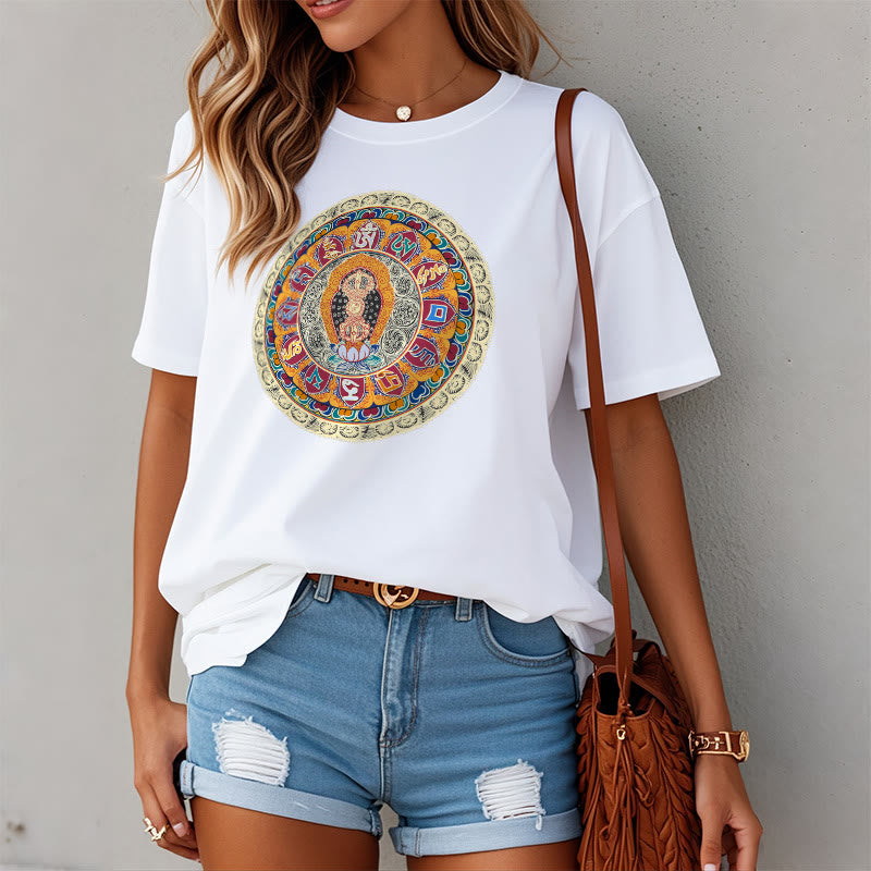 Buddha Stones Dorje Vajra Mandala Buddha Cotton Tee T-shirt - image 11