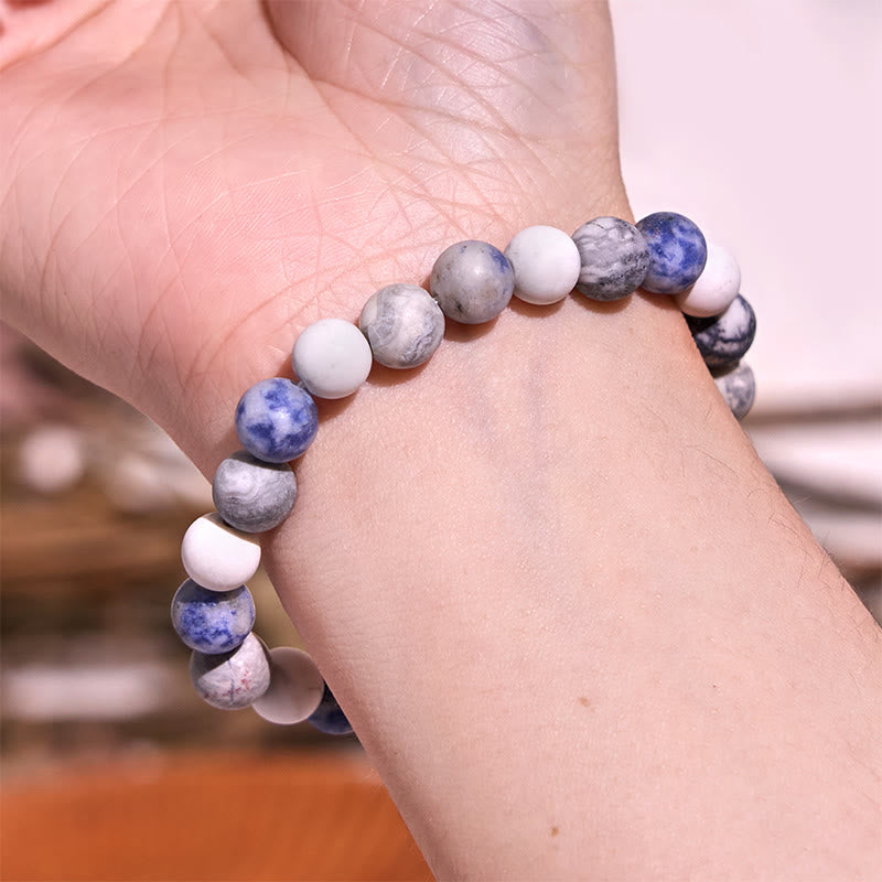 Buddha Stone Various Crystals Malachite Lazurite Lapis Lazuli Hemimorphite Calmness Bracelet - image 16