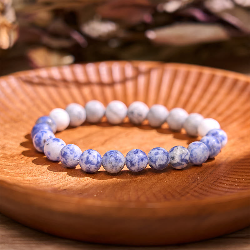 Buddha Stone Various Crystals Malachite Lazurite Hemimorphite Calmness Bracelet - Dark Sodalite(Wrist Circumference: 14-16cm) - image 21