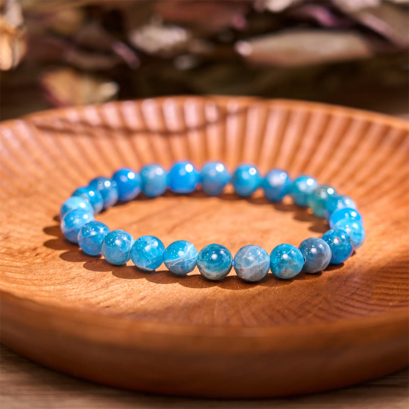 Buddha Stone Various Crystals Malachite Lazurite Lapis Lazuli Hemimorphite Calmness Bracelet - Apatite(Wrist Circumference: 14-16cm) - image 27