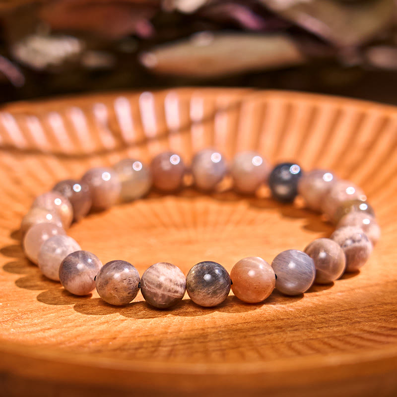Buddha Stone Various Crystals Malachite Lazurite Hemimorphite Calmness Bracelet - Black Moonstone(Wrist Circumference: 14-16cm) - image 48