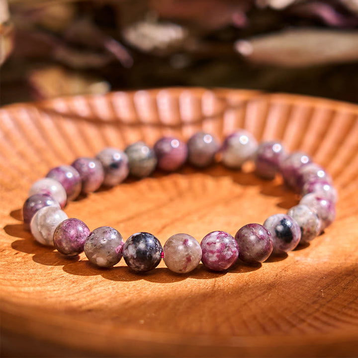 Buddha Stone Various Crystals Malachite Lazurite Hemimorphite Calmness Bracelet - Plum Blossom Tourmaline(Wrist Circumference: 14-16cm) - image 51