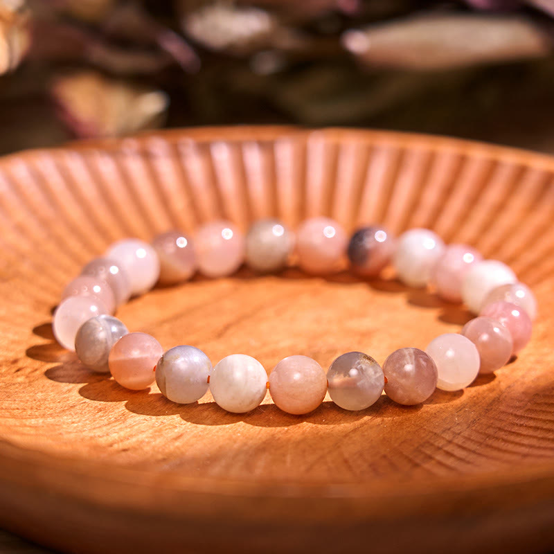 Buddha Stone Various Crystals Malachite Lazurite Hemimorphite Calmness Bracelet - Peach Moonstone(Wrist Circumference: 14-16cm) - image 66
