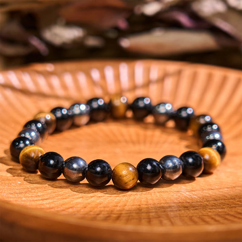 Buddha Stone Various Crystals Malachite Lazurite Hemimorphite Calmness Bracelet - Yellow Tiger Eye Obsidian Hematite(Wrist Circumference: 14-18cm) - image 69