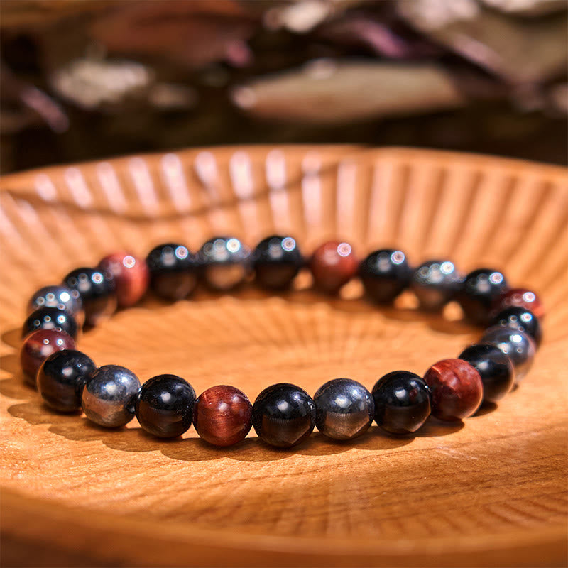 Buddha Stone Various Crystals Malachite Lazurite Hemimorphite Calmness Bracelet - Red Tiger Eye Obsidian Hematite(Wrist Circumference: 14-18cm) - image 72