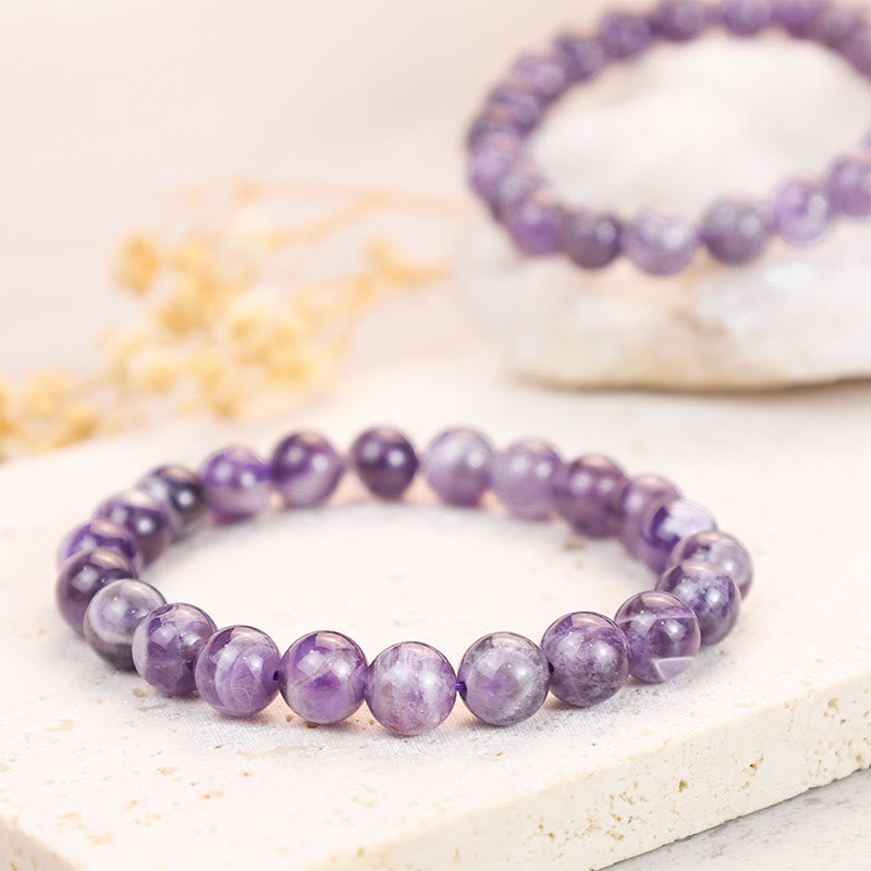 Buddha Stone Various Crystals Malachite Lazurite Hemimorphite Calmness Bracelet - Amethyst(Wrist Circumference: 14-16cm) - image 107