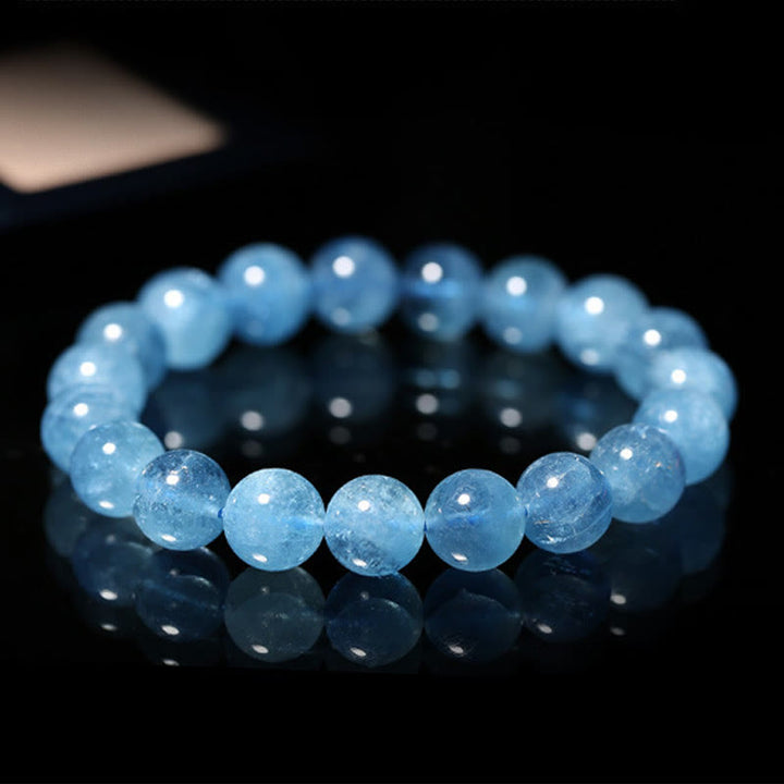 Buddha Stone Various Crystals Malachite Lazurite Hemimorphite Calmness Bracelet - Aquamarine(Wrist Circumference: 14-16cm) - image 112