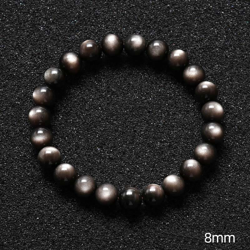 Buddha Stone Various Crystals Malachite Lazurite Lapis Lazuli Hemimorphite Calmness Bracelet - Silver Sheen Obsidian(Wrist Circumference: 14-16cm) - image 114