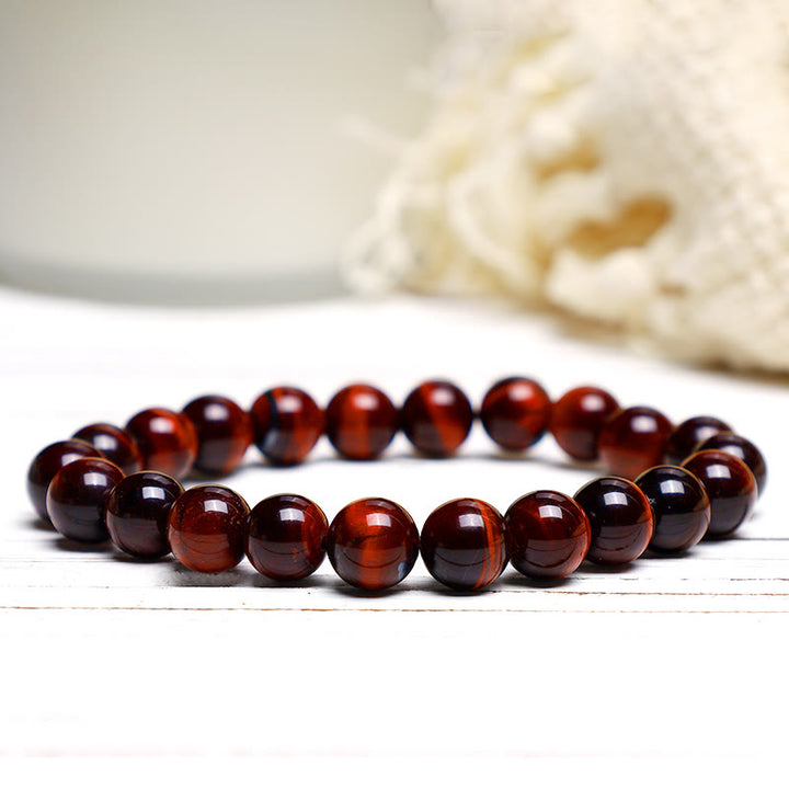 Buddha Stone Various Crystals Malachite Lazurite Lapis Lazuli Hemimorphite Calmness Bracelet - Red Tiger Eye(Wrist Circumference: 14-16cm) - image 122