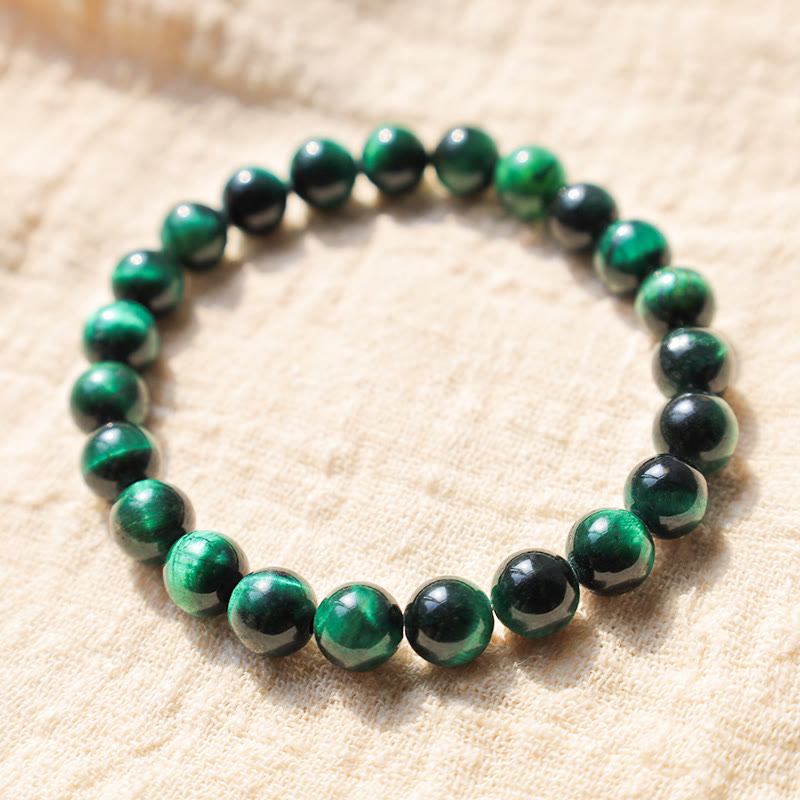 Buddha Stone Various Crystals Malachite Lazurite Lapis Lazuli Hemimorphite Calmness Bracelet - Dark Green Tiger Eye(Wrist Circumference: 14-16cm) - image 125