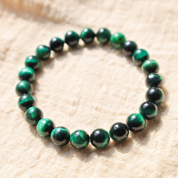 Buddha Stone Various Crystals Malachite Lazurite Lapis Lazuli Hemimorphite Calmness Bracelet - Dark Green Tiger Eye(Wrist Circumference: 14-16cm) - image 125