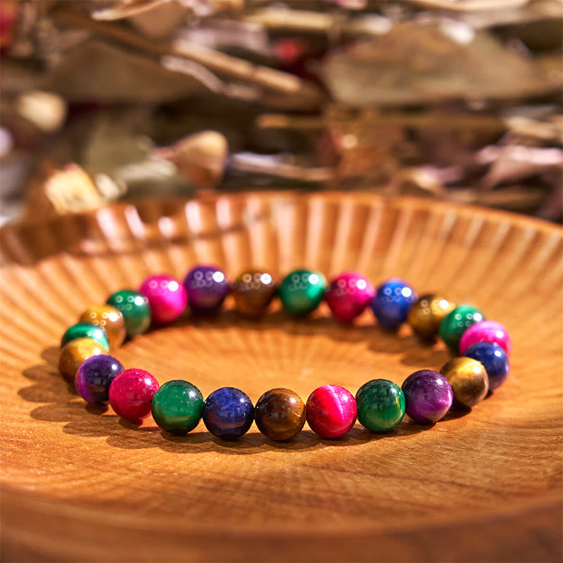 Buddha Stone Various Crystals Malachite Lazurite Hemimorphite Calmness Bracelet - Colorful Tiger Eye(Wrist Circumference: 14-16cm) - image 131