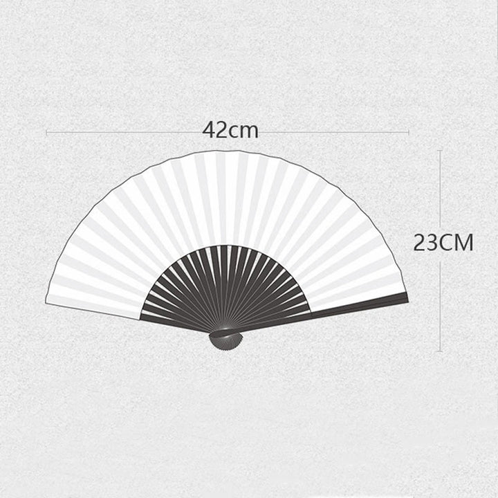 Buddha Stones Solid Color Dragonfly Tassel Handheld Mulberry Silk Bamboo Folding Fan  - image 6