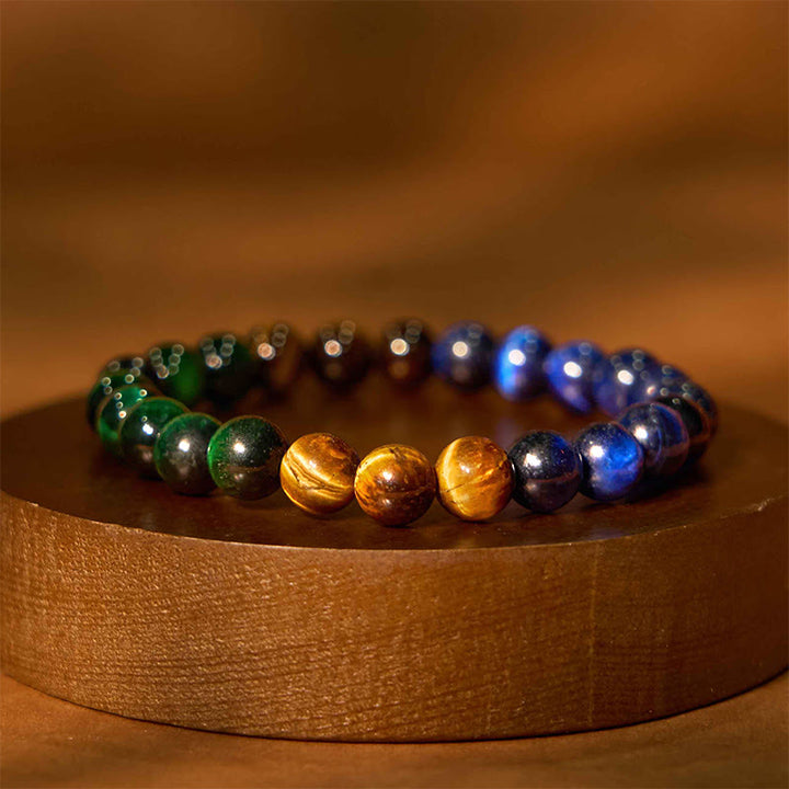 Buddha Stone Various Crystals Malachite Lazurite Hemimorphite Calmness Bracelet - Yellow Blue Green Tiger Eye(Wrist Circumference: 14-16cm) - image 135