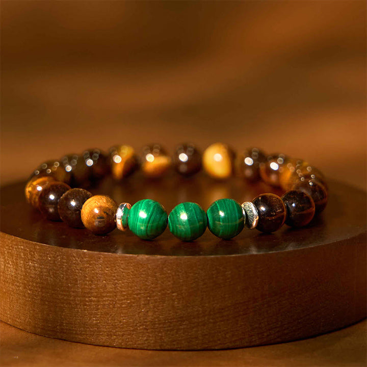 Buddha Stone Various Crystals Malachite Lazurite Hemimorphite Calmness Bracelet - Yellow Green Tiger Eye(Wrist Circumference: 14-16cm) - image 138