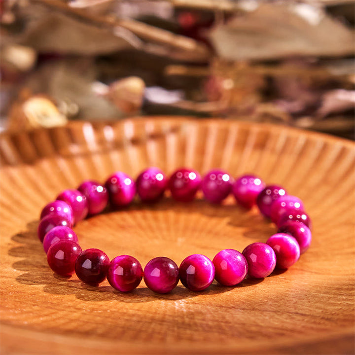 Buddha Stone Various Crystals Malachite Lazurite Lapis Lazuli Hemimorphite Calmness Bracelet - Pink Tiger Eye(Wrist Circumference: 14-16cm) - image 141
