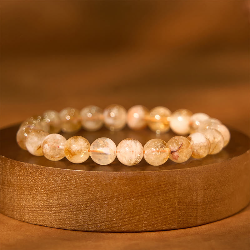 Buddha Stone Various Crystals Malachite Lazurite Hemimorphite Calmness Bracelet - Citrine(Wrist Circumference: 14-16cm) - image 149