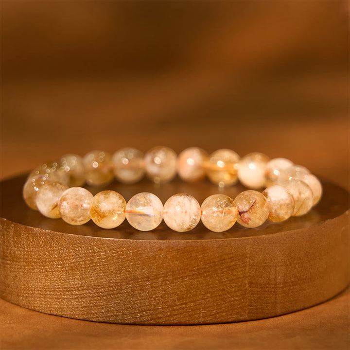 Buddha Stone Various Crystals Malachite Lazurite Hemimorphite Calmness Bracelet - Citrine(Wrist Circumference: 14-16cm) - image 149