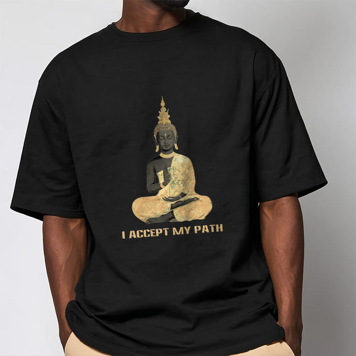 Buddha Stones I Accept My Path Cotton Tee T-shirt - image 5