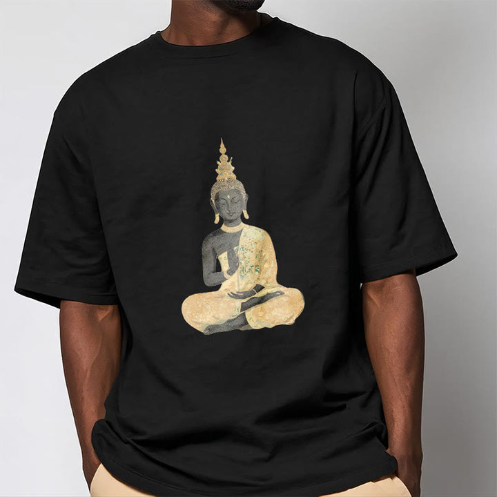 Buddha Stones Meditating Buddha Pattern Cotton Tee T-shirt - image 11