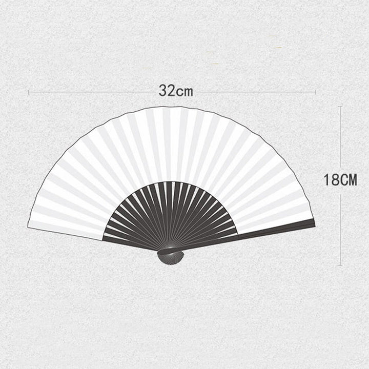 Buddha Stones Plum Blossom Crane Silk Handheld Bamboo Folding Fan - image 9