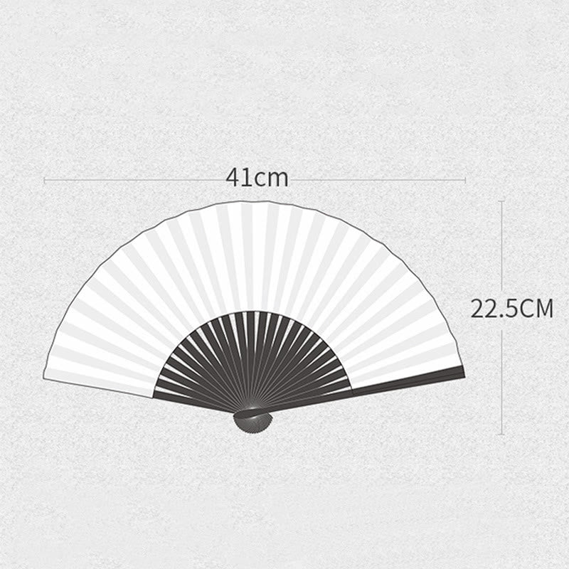 Buddha Stones Firefly Bamboo Leaves Pattern Tassels Handheld Bamboo Folding Fan - image 4