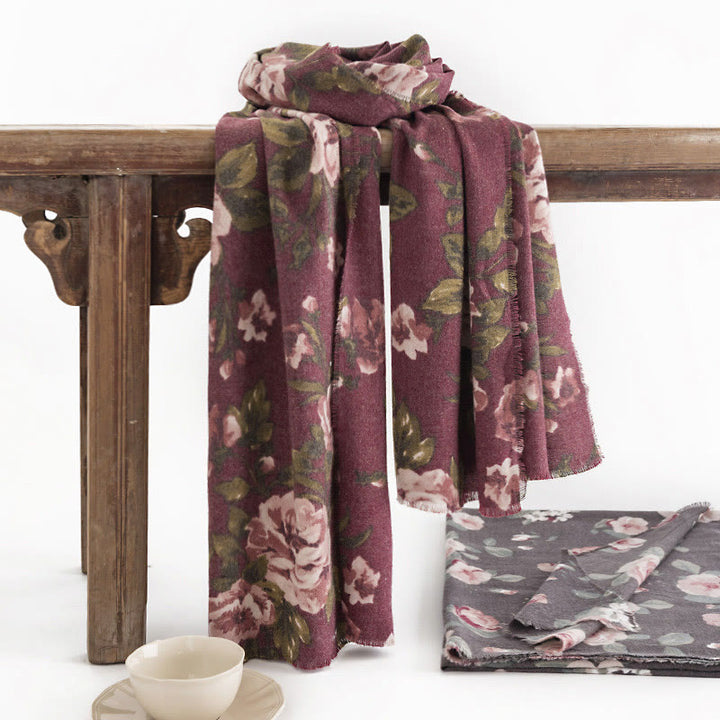Buddha Stones Tibetan Shawl Garden Rose Fall Winter Cozy Travel Scarf Wrap - image 3