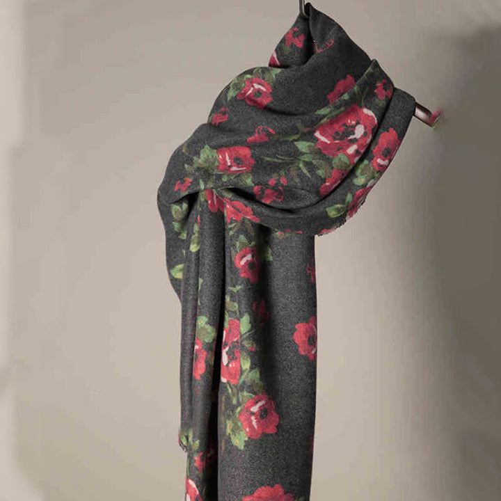 Buddha Stones Tibetan Rose Flower Garden Shawl Fall Winter Cozy Scarf Wrap  - image 7