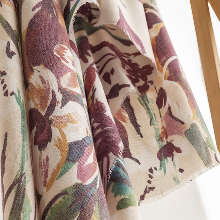 Buddha Stones Tibetan Sweet Colorful Flower Print Shawl Fall Winter Soft Scarf Wrap - image 13