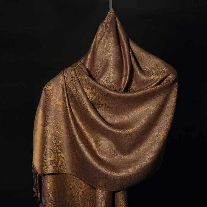 Buddha Stones Tibetan Cashew Jacquard Tassels Shawl Spring Fall Winter Warm Cozy Scarf Wrap - image 4