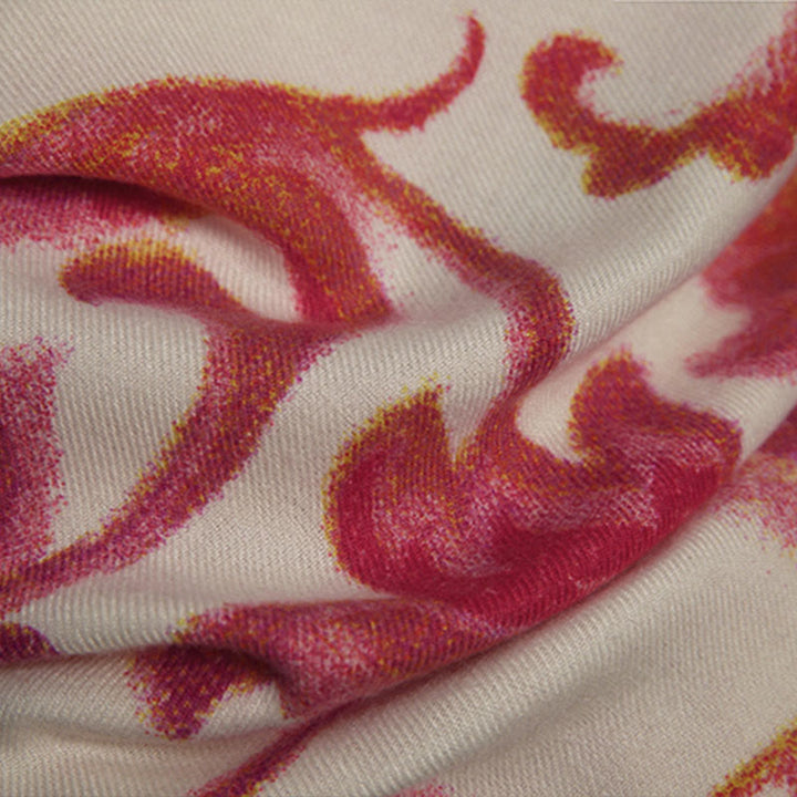 Buddha Stones Tibetan Red Flower Print Shawl Fall Winter Soft Warm Scarf Wrap - image 10