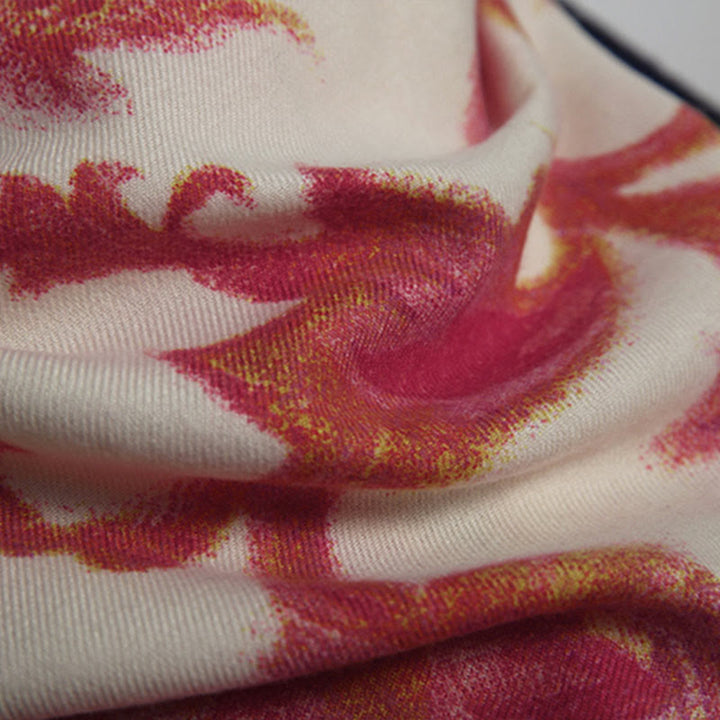 Buddha Stones Tibetan Red Flower Print Shawl Fall Winter Soft Warm Scarf Wrap - image 9