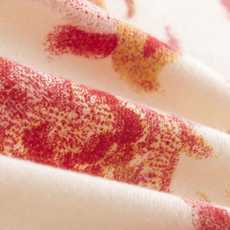 Buddha Stones Tibetan Red Flower Print Shawl Fall Winter Soft Warm Scarf Wrap - image 14