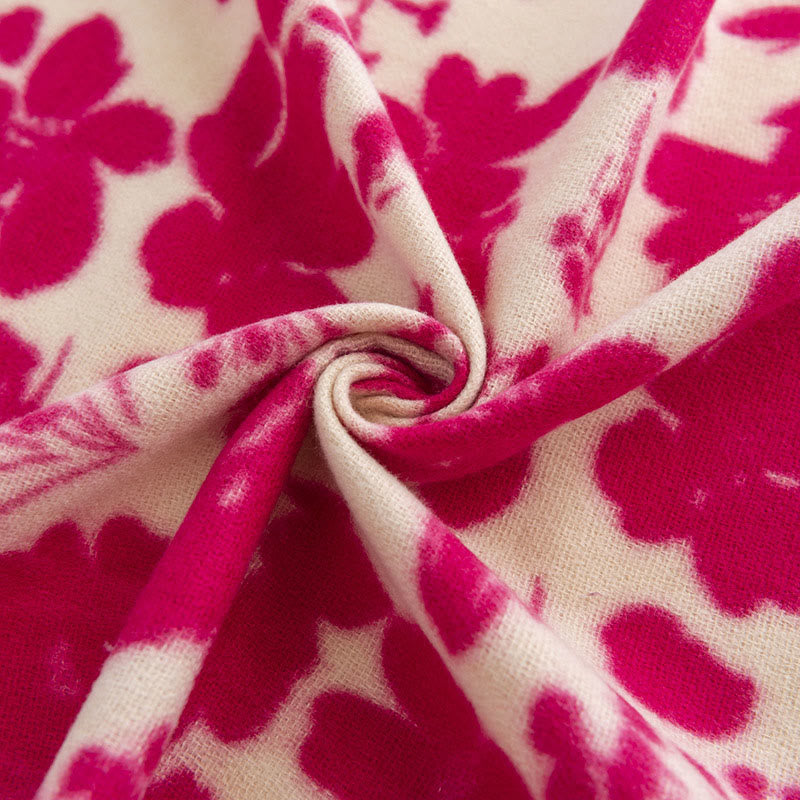 Buddha Stones Tibetan Rose Flower Branches Print Tassels Shawl Fall Winter Soft Warm Scarf Wrap - image 5
