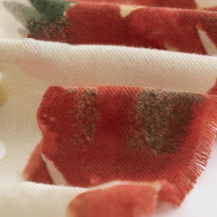 Buddha Stones Tibetan Chinese Retro Ink Painting Flower Print Shawl Fall Winter Cozy Warm Scarf Wrap - image 7