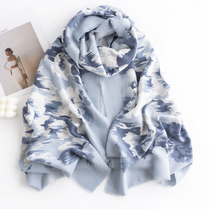 Buddha Stones Tibetan Shawl Ethnic Retro Rose Print Fall Winter Cozy Warm Scarf Wrap - image 3