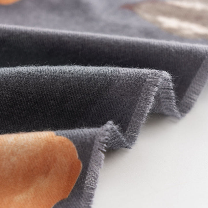 Buddha Stones Tibetan Shawl Artistic Style Hibiscus Syriacus Print Fall Winter Cozy Warm Scarf Wrap - image 6