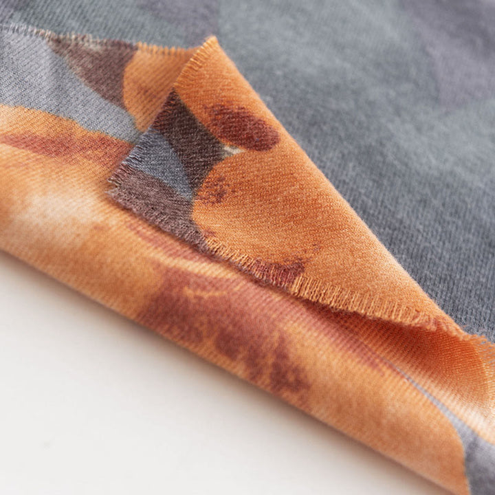 Buddha Stones Tibetan Shawl Artistic Style Hibiscus Syriacus Print Fall Winter Cozy Warm Scarf Wrap - image 8