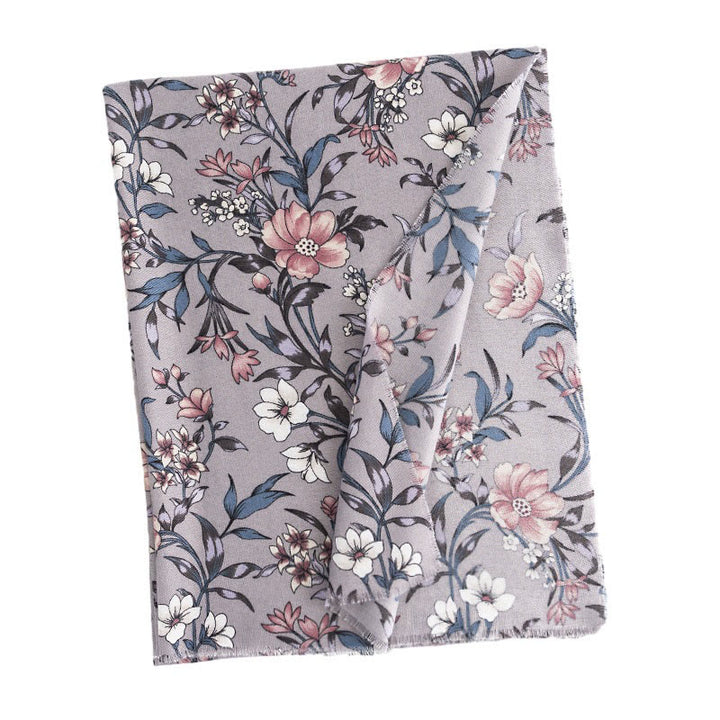 Buddha Stones Tibetan Shawl Retro Blooming Camellia Japonica Print Fall Winter Soft Warm Scarf Wrap - image 8