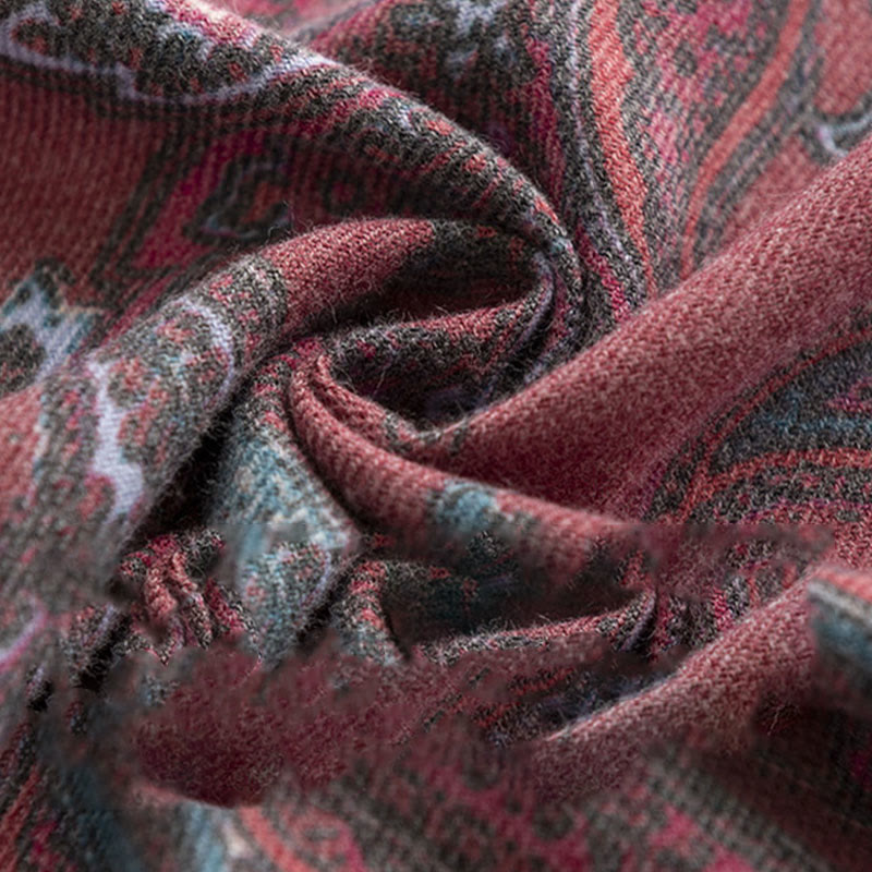 Buddha Stones Tibetan Paisley Prints Shawl Fall Winter Soft Warm Scarf Wrap - image 5