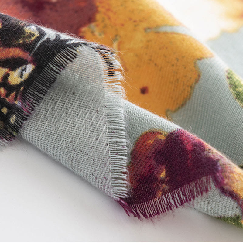 Buddha Stones Tibetan Colorful Butterfly Flower Print Shawl Fall Winter Soft Warm Scarf Wrap - image 8