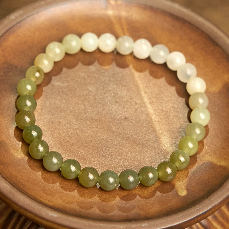 Buddha Stones Hetian Jade Gradient Color Abundance Bracelet - image 2