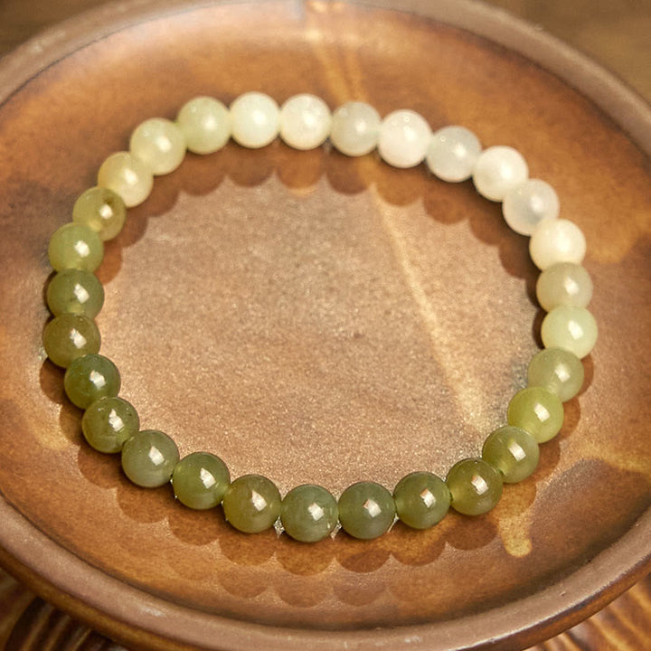 Buddha Stones Hetian Jade Gradient Color Abundance Bracelet - image 2