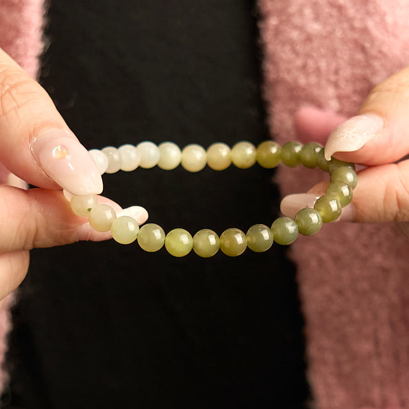 Buddha Stones Hetian Jade Gradient Color Abundance Bracelet - image 5