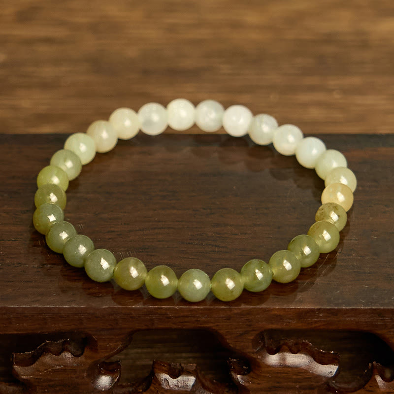 Buddha Stones Hetian Jade Gradient Color Abundance Bracelet - image 6